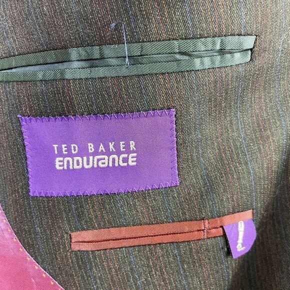 𝅺TED Baker Wool Endurance Pinstripe Suit Jacket Blazer Size 44R - Picture 7 of 9